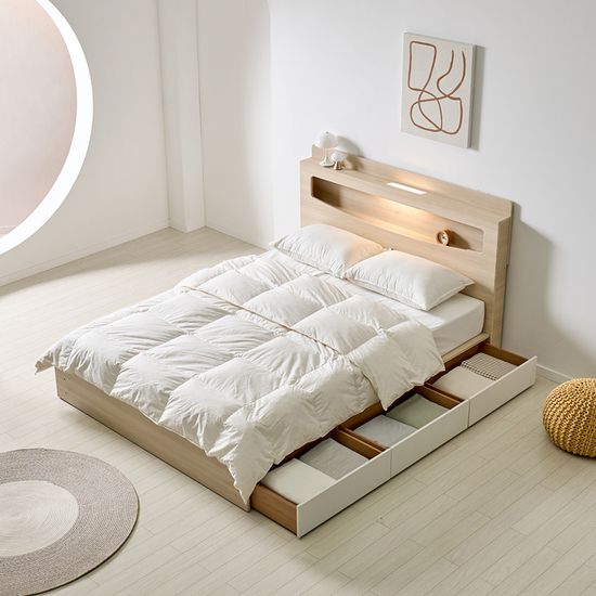 보루네오 에스토 LED 서랍형 수납침대 SS 매트제외