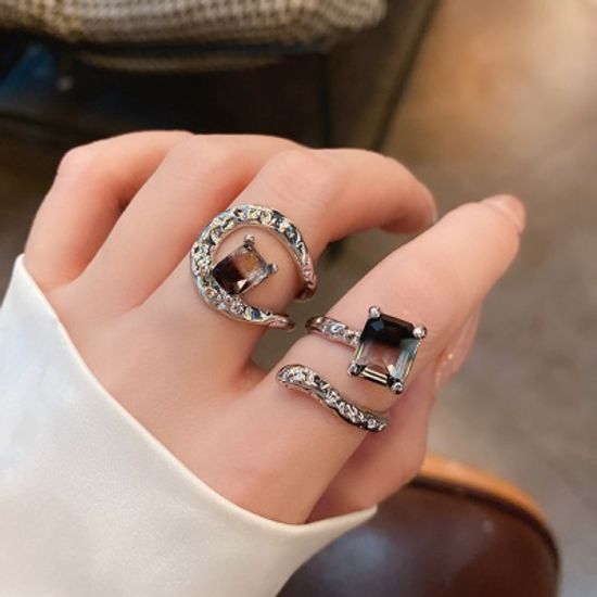 유니크 크로스 큐빅 오픈 링 반지 악세사리 써지컬 링