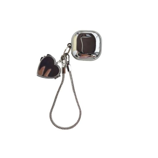 갤럭시 버즈2 프로 라이브 실버 하트 미러 키링케이스