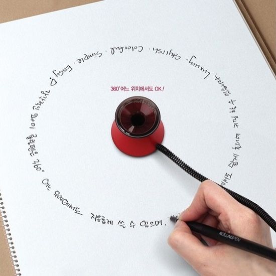 모나미 줄달린 스프링 고정 스탠드볼펜-롤링펜 1자루