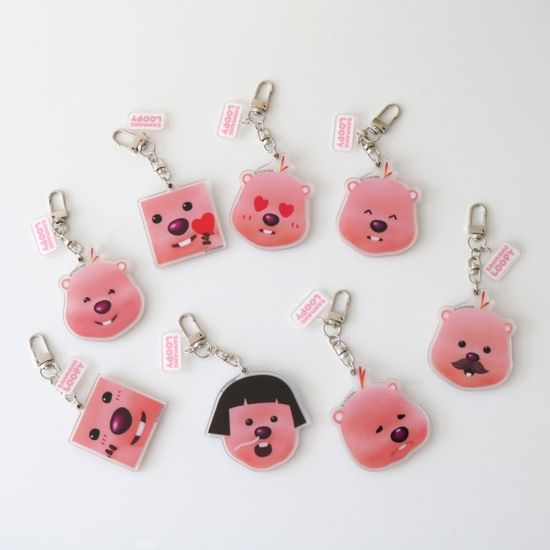 잔망루피 투명아크릴 거울키링