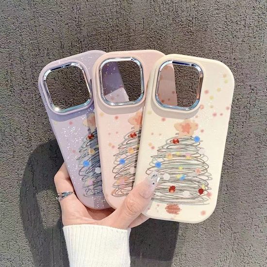 아이폰 감성 크리스마스 트리 일러스트 실리콘 케이스