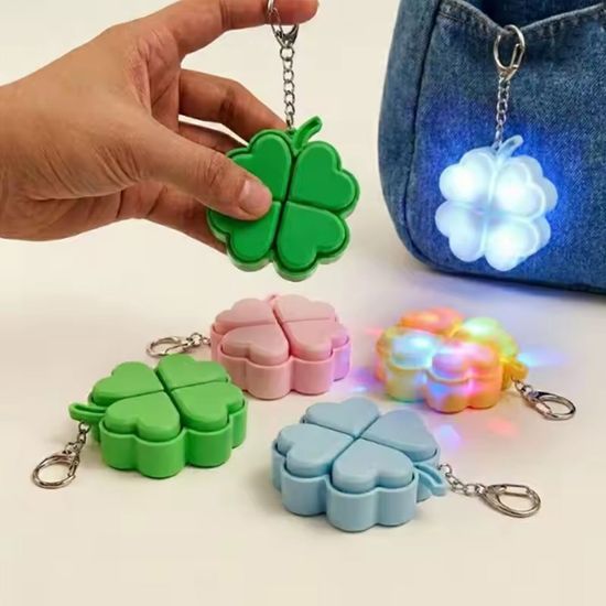 LED 행운 네잎클로버 클리커 키보드 딸깍이 키캡 키링