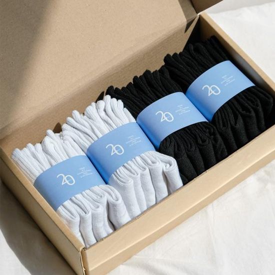 [20개세트] 무지 긴목 양말 20세트
