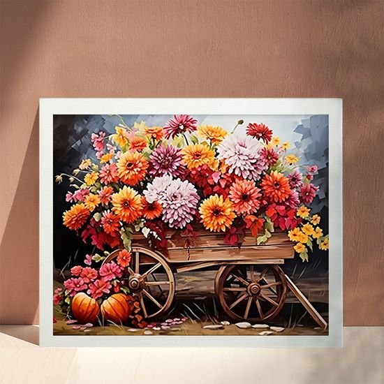 골피아 DIY 그림그리기 유화세트 40 x 50 cm, 꽃수레