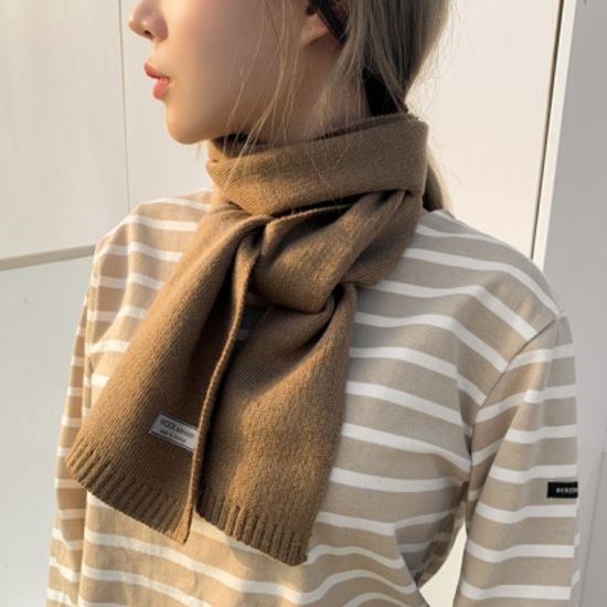 기본 데일리 무지 미니 울 머플러