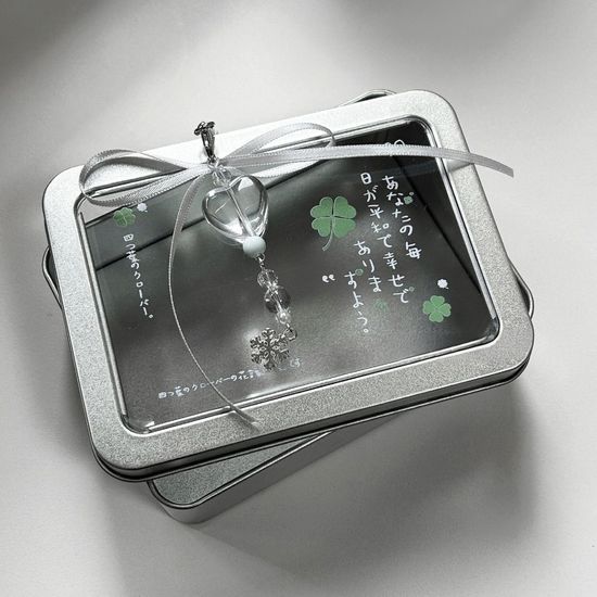 네잎클로버 틴케이스 행운 일본 감성 케이스 수납함