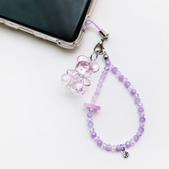 키치베어 비즈 스트랩 키링 핸드폰줄