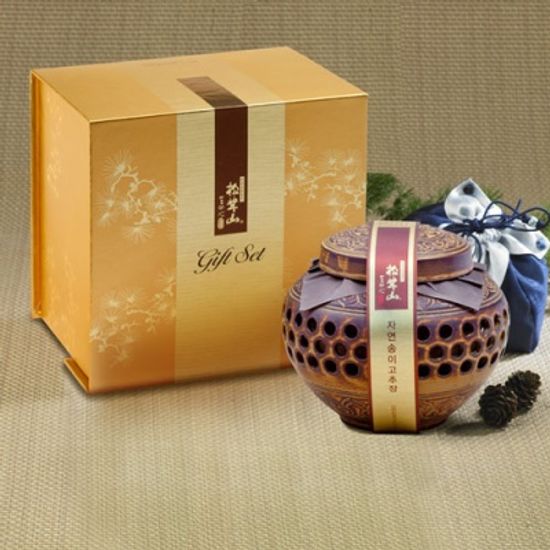 [송림山속]자연산 송이버섯 담은 고추장 550g(도자기)