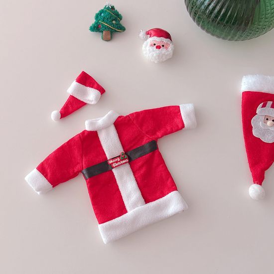 크리스마스 산타 모자+옷 와인 샴페인 커버