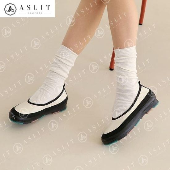 [애슬릿]둥근 코 슬립온 쿠션 발 편한 가죽 플랫