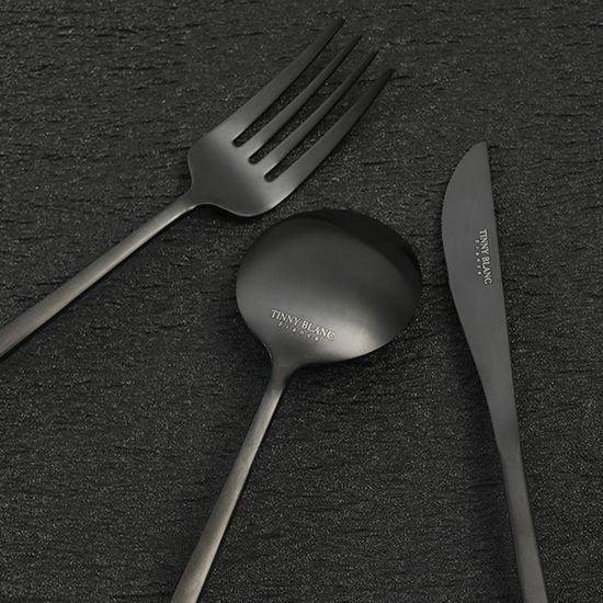 무광 블랙 티타늄 앤틱 양식기 커트러리 수저