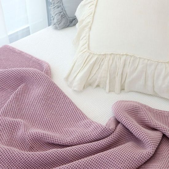 꿀잠 모달와플 피그먼트 이불 겸용 스프레드 -퍼플