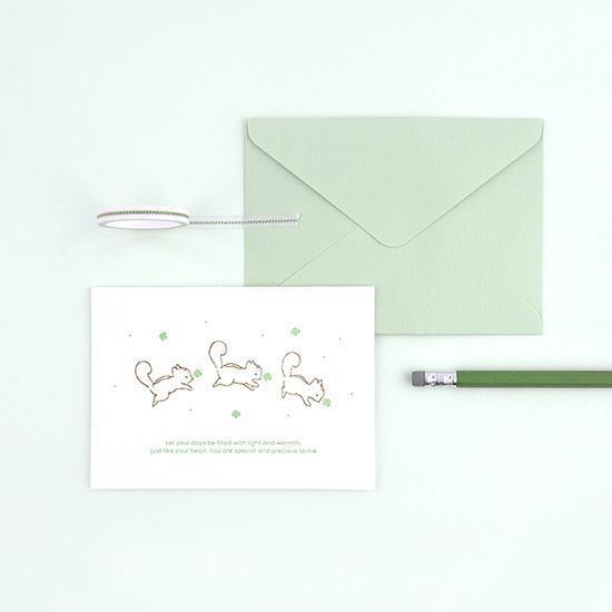 [대시앤도트] 플러피 러브 레터프레스 메세지 카드