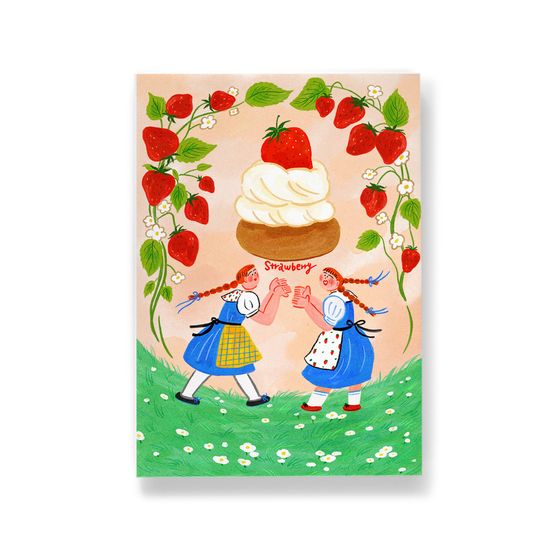 딸기 예찬론 (Art Print) / 일러스트 액자