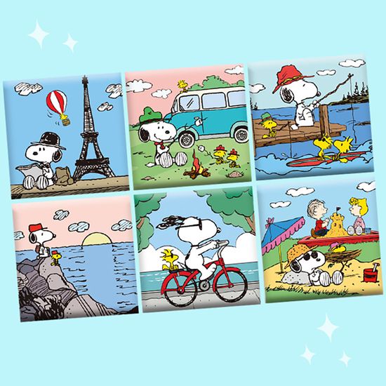 보석십자수 피너츠 스누피 캔버스 TRAVEL 모음 25x25