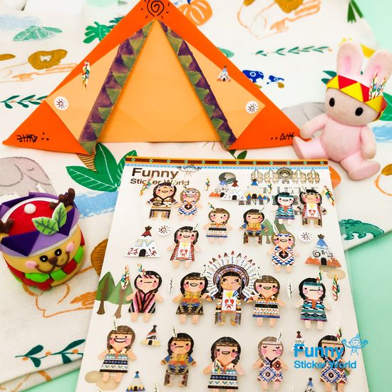 퍼니스티커 C555 인디언 타이백 스티커