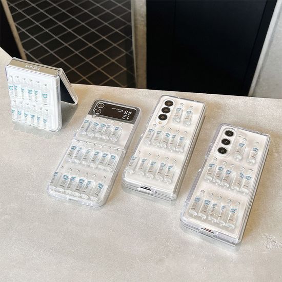 갤럭시Z 플립 폴드 보드카 술병 파츠 투명 하드케이스