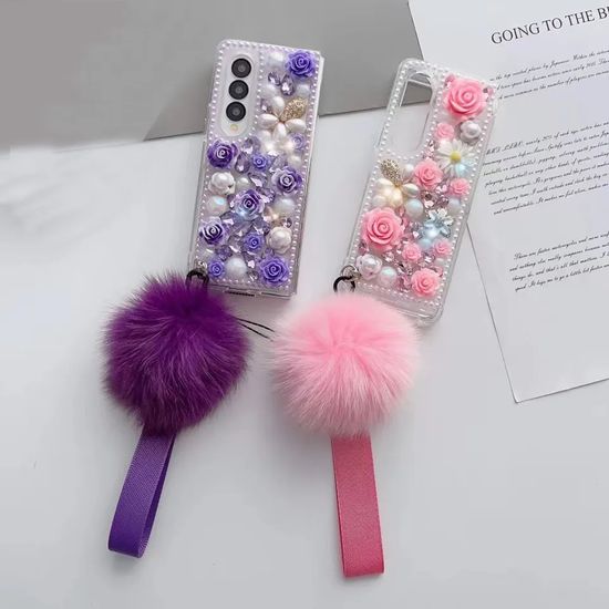 갤럭시z플립 폴드 7 6 5 4 3 로즈 보석 데코덴 케이스