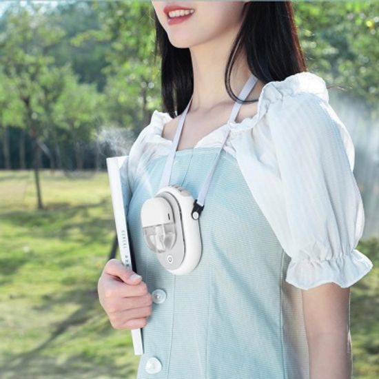 2in1 휴대용 목걸이 냉풍기 가습기 선풍기 넥풍기