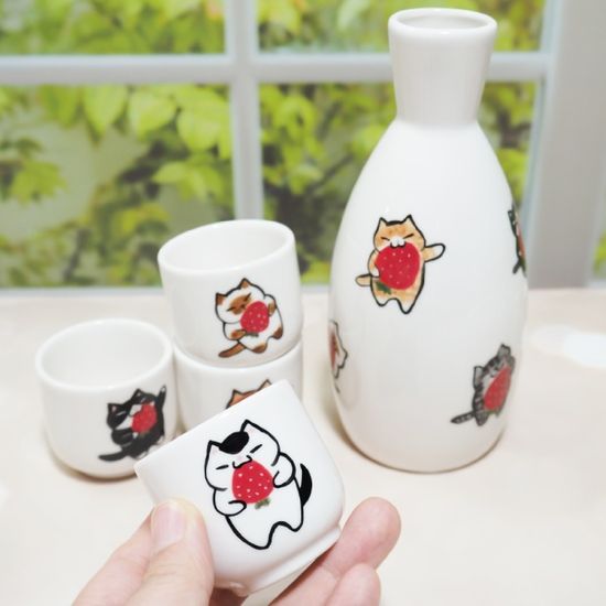 우냥이 딸기 대주병 4인 SET
