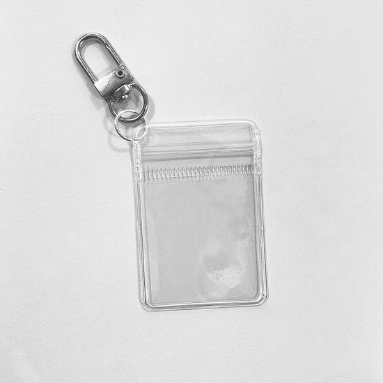 미니 지퍼백 키링 D고리 투명 파우치 열쇠고리 DIY