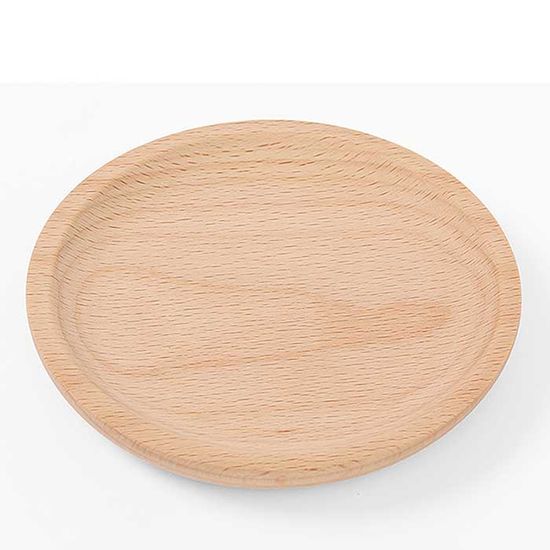 NATURAL 원형 우드트레이 카페 미니 쟁반 약 12cm
