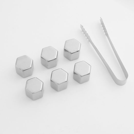 안 녹는 얼음 아이스큐브 6p(+집게) 녹지않는스텐얼음