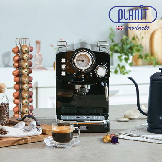  플랜잇 에스프레소 가정용 커피머신 레트로 2in1 