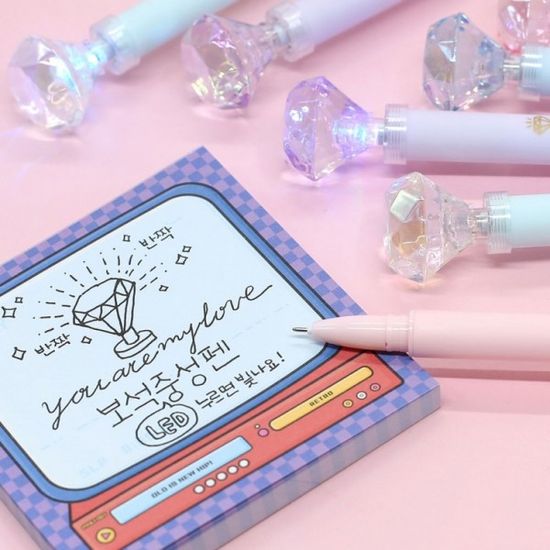 LED 다이아 볼펜 보석 펜예쁜 특이한 다이아몬드불빛