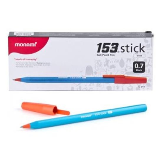 153스틱비비드볼펜0.7 흑색&블루 (모나미) (타) 228700