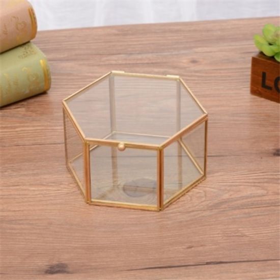 골드 육각 유리 보석함 케이스