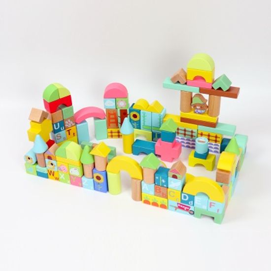 파스텔 가든 원목 블록 120pcs