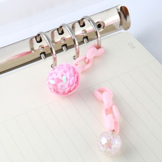 6공 다이어리 키링  다이어리 팬던트 스팽클 크랙볼