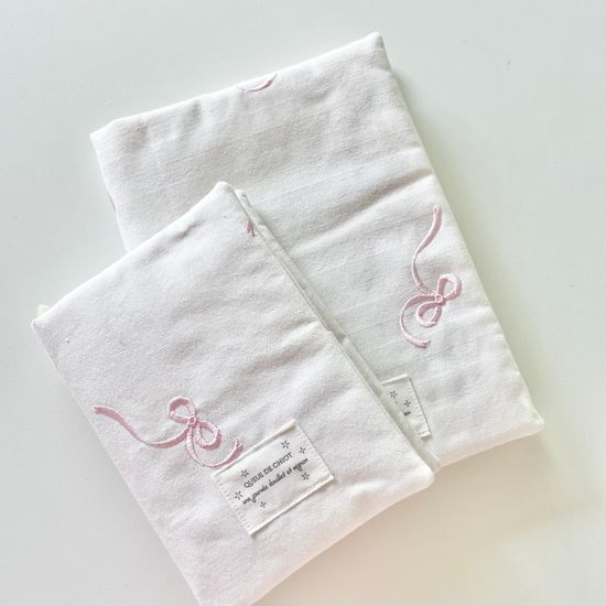 폼폼 리본 북커버 다이어리커버 - 분홍