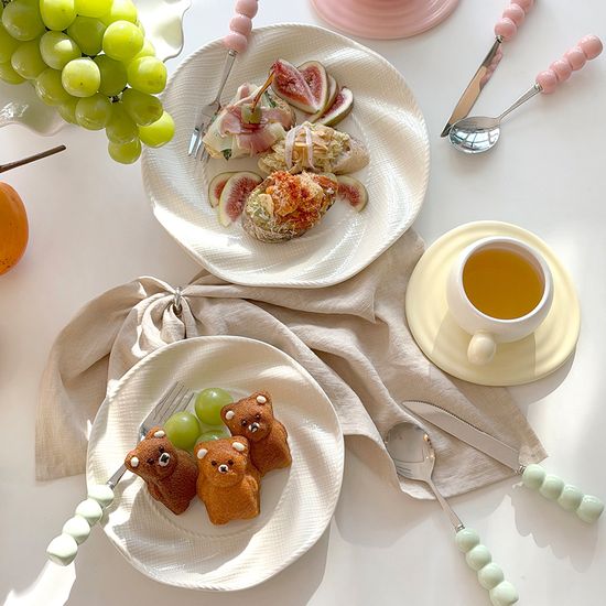 플로라 트위스트 플레이트 S 디저트접시 홈카페 식기