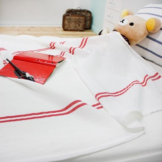 투라인 레드 여름이불 린넨이불