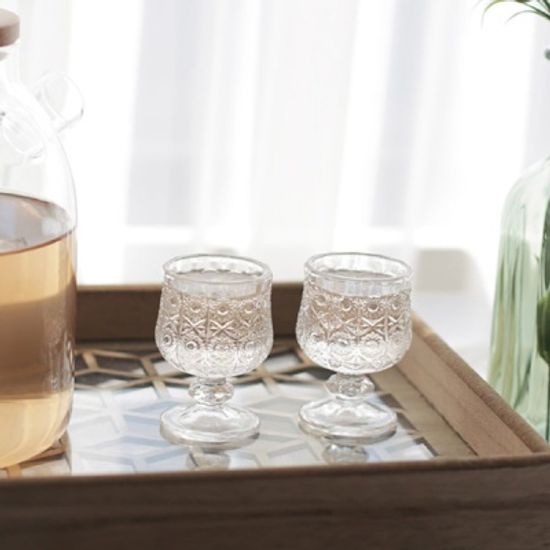 [1+1] 빈티지 레트로 글라스 소주잔 50ml