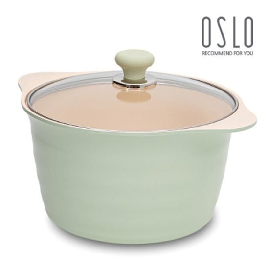 오슬로 인덕션 겸용 세라믹 민트 곰솥 냄비 26cm