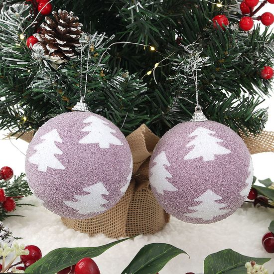 [도토로]샤인퍼플 글리터 장식볼 2p(10cm) (반짝이트