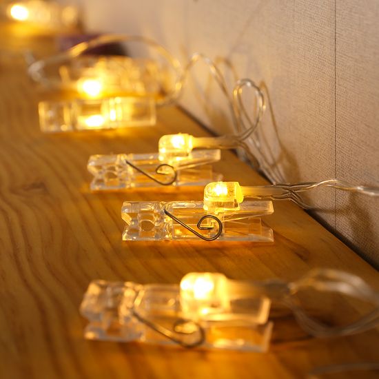 [도토로]10구 LED 클립 집게 전구(1.5M) (웜색)