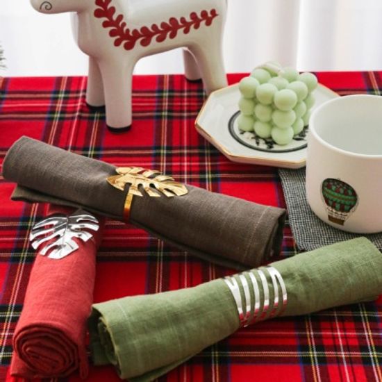 린넨 8수 홀리데이 키친크로스 냅킨 테이블매트 4컬러