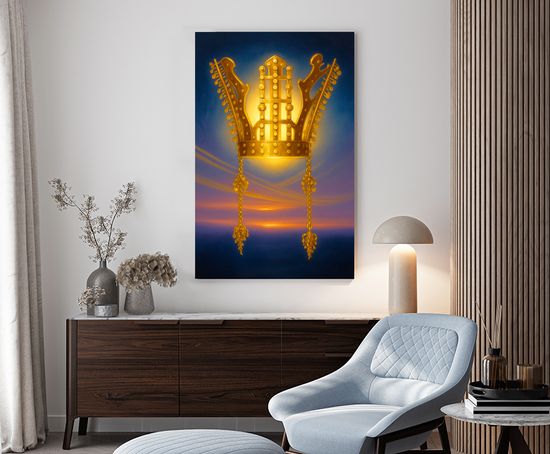 신라 금관 왕관 돈들어오는 인테리어 그림 거실 액자