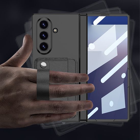 갤럭시Z폴드7 힌지 보호 카드지갑 가죽 스트랩 케이스