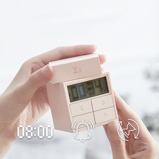 스퀘어 디지털 타이머 알람 주방 카운트 다운 시계