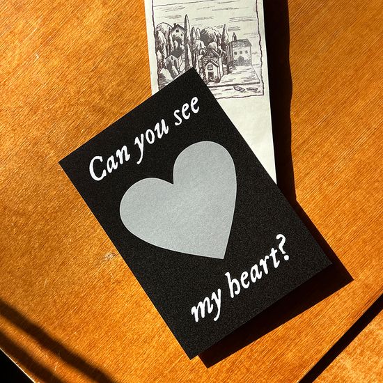 BIG HEART SCRATCH CARD 스크래치 카드 편지지 블랙