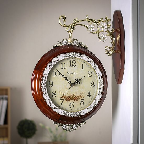 [월데코]원목 양면 벽시계