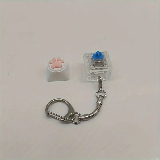 빛나는 LED 고양이 발바닥 말랑이 키캡 키링 피젯 참