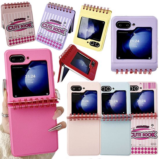 갤럭시 z플립 7 6 5 4 3 노트 수첩 힌지 투명 케이스