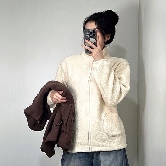 여성 루즈핏 후리스 집업 양털 뽀글이 플리스 자켓